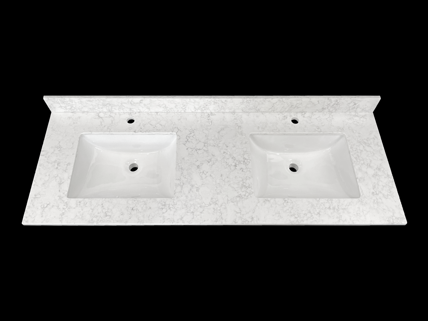 Martini Quartz Vanity Top with Rectangular Double Sink